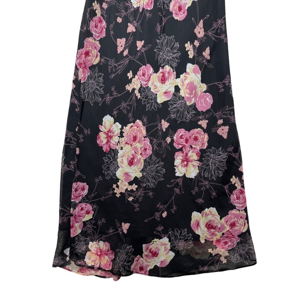 California Krush Vintage Floral Maxi Dress Women's Medium Y2K Dark Romantic Rose - Picture 4 of 12